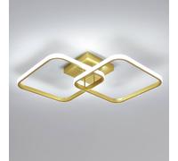 Pheashine Modern Gold Square LED Ceiling Light, 42W 6500K Cool White, 64cm Pheashine Gold