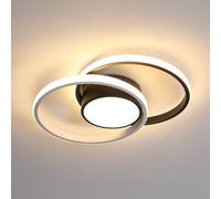 Pheashine Modern LED Ceiling Lamp, 42W Warm Light, Black & White Dual Ring Design Pheashine Black