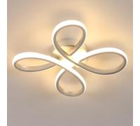 Pheashine Modern Led Ceiling Light, Acrylic Lamp With Flower Design Semi Flush Mount Chandelier 3000K Warm Light