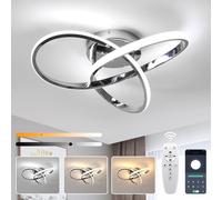 Pheashine Modern LED Ceiling Light, Dimmable 3000K-6000K, 40cm, Indoor Use in Silver Pheashine Silver