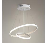 Pheashine Modern Led Chandelier,2 Rings Led Pendant Light,black Ceiling Light,4500K For Kitchen Dining Room Living Room.