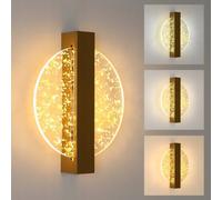 Pheashine Modern Led Wall Lampe, 12W Round Wall Lights Indoor,dimmable 3000/4500/6500K,for Hallway,staircase,gold