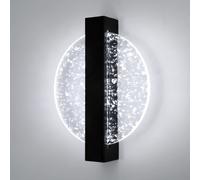 Pheashine Modern Led Wall Lights,12W Acrylic Black Wall Lamp, Round Wall Sconce For Living Room,bedroom Cool White 6500K