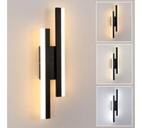 Pheashine Modern Line Form LED Wall Light, Black, Tri-color Dimming, 3000K-6500K in Black Pheashine Black