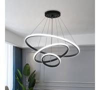 Pheashine Modern Pendant Light, 36W, Black, Switch Color Change 6500K-4000K-3000K in Black Pheashine Black