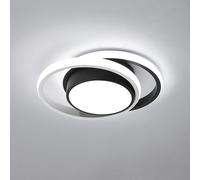 Pheashine Modern Round Ceiling Light, 36W, Black+White, 3000K/6500K, 27cm, Indoor in Black Pheashine Black
