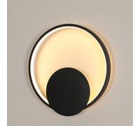 Pheashine Modern Round Wall Light 6500K White Light 18W 31cm Diameter in Black Pheashine Black