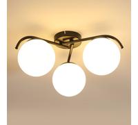 Pheashine Modern Semi Flush Mount Ceiling Light 3 Lights Black Pheashine Black
