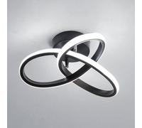 Pheashine Modern Spiral Led Ceiling Light,12W Black Cool White 6000K For Corridor, Bedroom, Kitchen Or Staircase