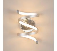 Pheashine Modern Spiral Wall Lamp 19W 3000K Warm White Silver Plated 13x29cm | Size: 13x29 cm Pheashine Silver 13x29 cm