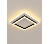 Pheashine Modern Square 41W 3000K Led Ceiling Light, 40X40X7.5Cm, Black + White, Bedroom, Living Room, Dining Etc