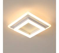Pheashine Modern Square LED Ceiling Light, 3000K Warm White, 20cm Flush Mount in White Pheashine White
