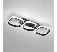 Pheashine Modern Triple Square LED Ceiling Light 53cm Black 32W Cool White Pheashine Black