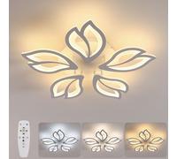 Pheashine Modern White 5-Head LED Ceiling Light 45W 3000-6500K with Remote Pheashine White