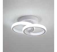 Pheashine Modern White Dual-Ring LED Ceiling Light, 22W 6500K Cool White, 25cm Pheashine White