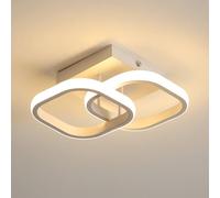 Pheashine Modern White Square LED Ceiling Light, 22W 3000K Warm White, 23cm Pheashine White