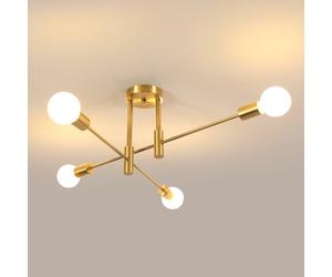 Pheashine Molecule Chandelier Ceiling Light,4-Light E27 Gold-Plated Iron For Living Room Or Dining Room