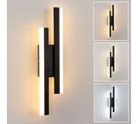 Pheashine Nordic Minimalist Led Wall Lamp, 3Cct Selectable Via Wall Switch, For Hallway Bedroom Mirror Lighting(Black, 40Cm)