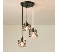 Pheashine Retro Iron Pendant Light Black, E27 Socket (Light Not Included), H1.5m in Black Pheashine Black