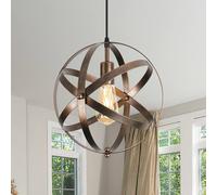 Pheashine Rustic Chandelier 30cm Hanging Wire E27 Lamp Base in Brown Pheashine Brown