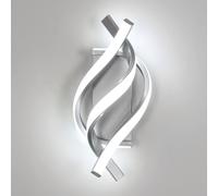 Pheashine Silver LED Wall Light, 22W 6500K Cool White, Modern Twisted Indoor Pheashine Silver