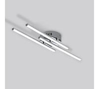 Pheashine Silver Triple Strip Led Ceiling Light, 18W 37Cm 6000K Bright White Slim Design, 220V