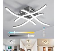 Pheashine Silver Wave LED Ceiling Light, 28W Dimmable with Remote, 3000-6500K Pheashine Silver