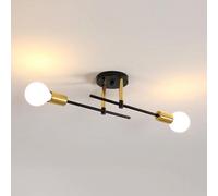 Pheashine Sleek Black Ceiling Lamp E27 Chandelier Modern Style For Living Room Kitchen Hallway Bedroom (Includes Light Bulb)