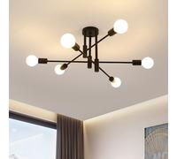 Pheashine Sleek Black Ceiling Light Modern E27 Design For Living Room Bedroom Hallway(Includes Light Bulb)