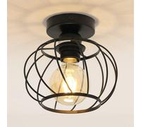 Pheashine Sleek Black Circular Ceiling Light 18.5 With E27 Bulb Socket For Hallways And Balconies (Includes Light Bulb)
