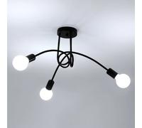 Pheashine Sleek Ceiling Light Black 3 Lamps E27 400x300mm Pheashine Black
