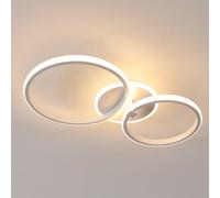 Pheashine Sleek Double Ring Led Ceiling Light 42W 3000K Warm White Modern Flush Mount 56X31Cm For Bedroom Living Room Kitchen