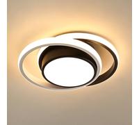 Pheashine Sleek Double Round LED Ceiling Light 32W Warm Light 3000K in Black Pheashine Black