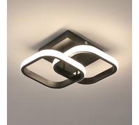 Pheashine Sleek Double Square Led Ceiling Light 19W Black Frame 19Cm Neutral Light 220V