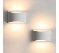 Pheashine Sleek Geometric Wall Lamps 2 Pack White Plaster 20X13Cm 7W Warm White