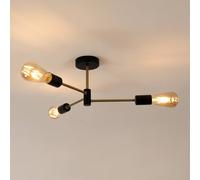 Pheashine Sleek Iron Ceiling Lamp Black & Gold 3 Heads 45x20cm | Size: 45x20 cm Pheashine Black 45x20 cm