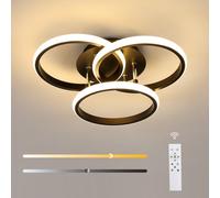 Pheashine Sleek Led Ceiling Lamp 33W Remote Dimmable 3000-6500K Black D40X11.5Cm Ra80