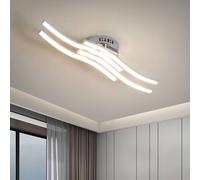 Pheashine Sleek LED Ceiling Light 24W 4-Line Wave Design Silver 52x14cm | Size: 52x14 cm Pheashine Silver 52x14 cm