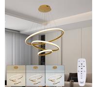 Pheashine Sleek LED Pendant Light With Remote Control 20 40 60CM in Gold Pheashine Gold
