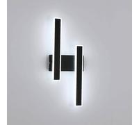 Pheashine Sleek LED Wall Light 32W Dual Head 6500K Cool White Black Pheashine Black