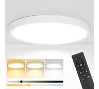 Pheashine Sleek Modern Round Led Ceiling Light 30Cm Dimmable Ip44 24W Remote Control 3000K-6500K For Kitchens Bedrooms
