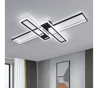 Pheashine Sleek Rectangular Chandelier Led Ceiling Light Black 120X80X6Cm 65W 6500K
