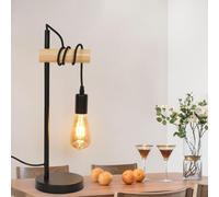 Pheashine Sleek Round Wood Bracket Table Lamp Black E27 Socket Pheashine Black