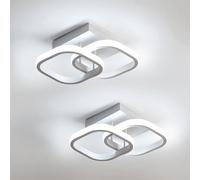 Pheashine Sleek Square Led Ceiling Light 22W 6500K Cool White Eye-Friendly Two Pack