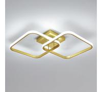 Pheashine Sleek Square Led Ceiling Light Gold 64X39X10Cm 30.5Cm Diameter 42W White Light 6500K