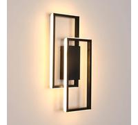 Pheashine Sleek Wall Lamp Black Double Frame Warm Light 28W 220V Pheashine Black