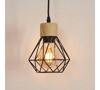 Pheashine Stylish Pendant Light Wrought Iron 150cm Drop E27 Holder in Black Pheashine Black