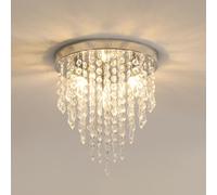 Pheashine Stylish Round Crystal Ceiling Lamp Chrome 25cm 3 G9 Lamp Holder in Silver Pheashine Silver