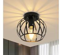 Pheashine Vintage Ceiling Light Semi Flush Mount Black
