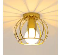 Pheashine Vintage Metal Cage Ceiling Lamp in Gold Pheashine Gold